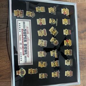 NFL 25th Anniversary Super Bowl Pin Collection - Gold and Black